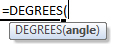 degrees formula syntax