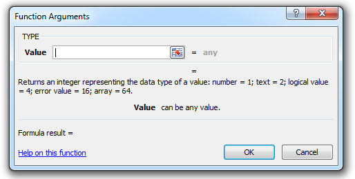 Excel TYPE Function - Return the type of value in a cell