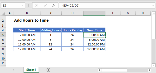 Add hours to time excel google sheets auto vba