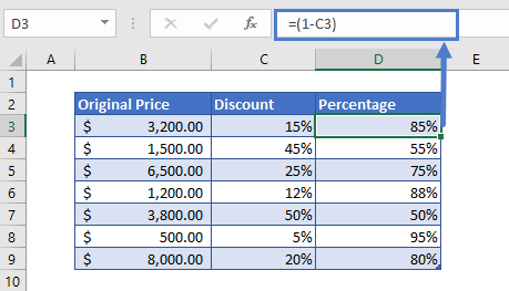 Decrease by Percentage step 2