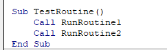 VBA Call / Run Sub From another Subroutine - Auto VBA