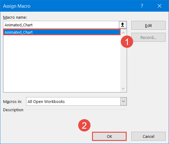 Assign the macro to the button