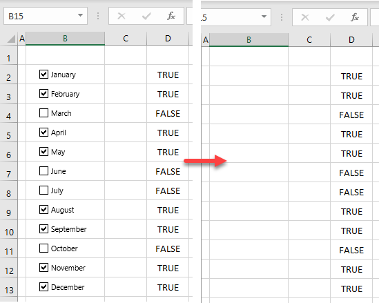 delete multiple checkboxes mouse initial data