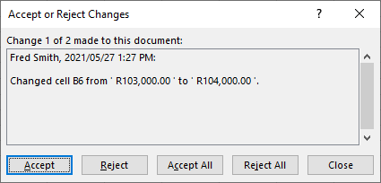 excel trackchanges accept