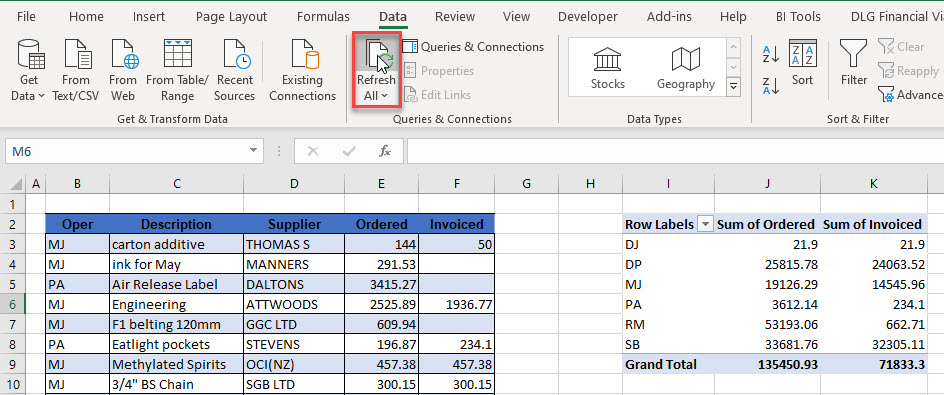 VBA Pivot RefreshAll