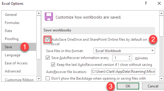 autosave grayed out 2